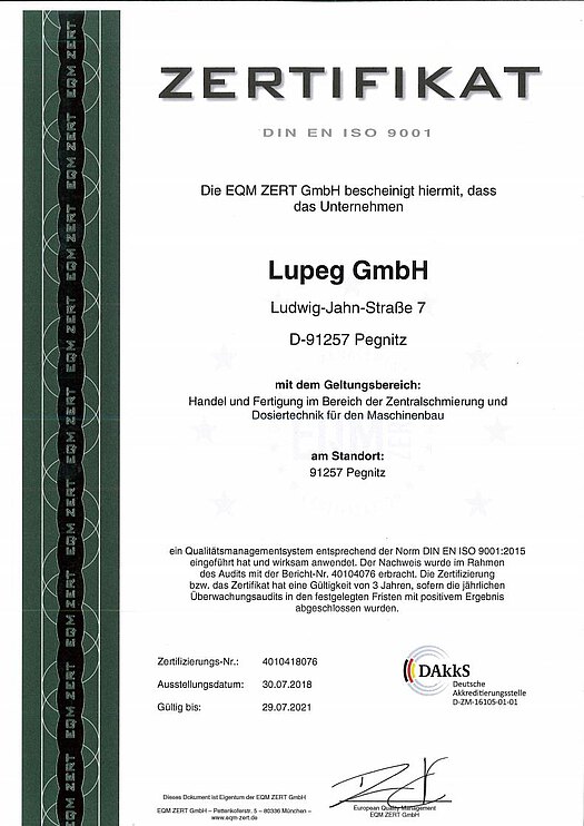 Zertifikat ISO9001-2015